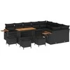 Sodo Sofų Rinkinys su pagalve 13 pcs Juoda