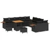 Sodo Sofų Rinkinys su pagalve 13 pcs Juoda