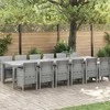 Lauko baldų komplektas Sodo valgomojo komplektas 13 pcs Šviesiai pilka Polt ratanas