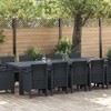 Sodo valgomojo komplektas 13 pcs Antracitas Plastmasė
