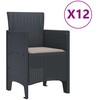 Sodo valgomojo komplektas 13 pcs Antracitas Polt ratanas