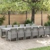 Sodo valgomojo komplektas 13 pcs Šviesiai pilka Polt ratanas