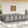 Sodo valgomojo komplektas 13 vnt. Šviesiai pilka Polt ratanas