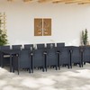 Sodo valgomojo komplektas 13 pcs Antracitas Polt ratanas