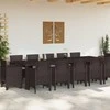 Sodo valgomojo komplektas 13 vnt. Ruda ir Šviesiai pilka