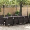 Lauko baldų komplektas Sodo valgomojo komplektas 13 pcs Ruda ir Šviesiai pilka