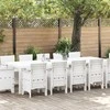 Sodo valgomojo komplektas 13 pcs Balta Poli ratana ir Medvilnė