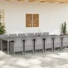 Sodo valgomojo komplektas 13 vnt. Šviesiai pilka Polt ratanas
