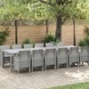 Lauko baldų komplektas Sodo valgomojo komplektas 13 pcs Šviesiai pilka Polt ratanas
