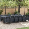 Sodo valgomojo komplektas 13 pcs Antracitas Polt ratanas