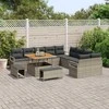 Sodo Sofų Rinkinys su pagalve su saugykla 13 pcs Pilka