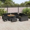 Lauko baldų komplektas Sodo Sofų Rinkinys 13 pcs Juoda poliratanas