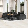 Sodo Sofų Rinkinys su pagalve 13 pcs Juoda Poli ratanas