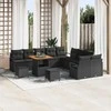 Lauko baldų komplektas Sodo Sofų Rinkinys su pagalve 13 pcs Juoda poliratanas