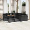 Lauko baldų komplektas Sodo Sofų Rinkinys 14 pcs Juoda poliratanas