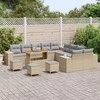 Sodo Sofų Rinkinys 14 pcs Bežinė ir šviesiai pilka poliratanas