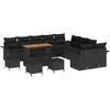 Sodo Sofų Rinkinys su pagalve su saugykla 14 pcs Juoda