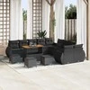 Sodo Sofų Rinkinys su pagalve su saugykla 14 pcs Juoda
