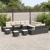 Sodo Sofų Rinkinys su pagalve 14 pcs Juoda Poli ratanas