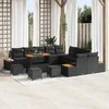 Lauko baldų komplektas Sodo Sofų Rinkinys 14 pcs Juoda poliratanas