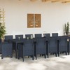 Lauko baldų komplektas Sodo valgomojo komplektas 15 pcs Antracitas Polt ratanas