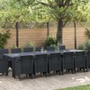 Lauko baldų komplektas Sodo valgomojo komplektas 15 pcs Antracitas Polt ratanas