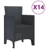 Lauko baldų komplektas Sodo valgomojo komplektas 15 pcs Antracitas Polt ratanas