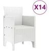 Sodo valgomojo komplektas 15 pcs Balta Polt ratanas