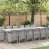 Lauko baldų komplektas Sodo valgomojo komplektas 15 pcs Šviesiai pilka Polt ratanas