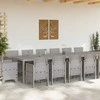 Sodo valgomojo komplektas 15 vnt. Šviesiai pilka Polt ratanas