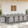 Lauko baldų komplektas Sodo valgomojo komplektas 15 pcs Šviesiai pilka Polt ratanas