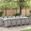 Lauko baldų komplektas Sodo valgomojo komplektas 15 pcs Šviesiai pilka Polt ratanas