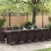 Lauko baldų komplektas Sodo valgomojo komplektas 15 pcs Ruda Polt ratanas