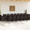 Sodo valgomojo komplektas su pagalvėmis 17 pcs Ruda PP