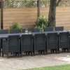 Lauko baldų komplektas Sodo valgomojo komplektas su pagalvėmis 17 pcs Antracitas PP