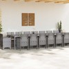 Sodo valgomojo komplektas su pagalvėmis 17 vnt. Šviesiai pilka