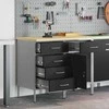 Darbo spinta su stalčių 2 pcs Juoda ir pilka 100 x 55 x 85 cm