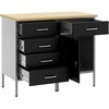Darbo spinta su stalčių 2 pcs Juoda ir pilka 100 x 55 x 85 cm