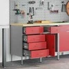 Darbo spinta su stalčių 2 pcs Raudona ir pilka 100 x 55 x 85 cm