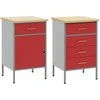 Darbo spinta 2 vnt. Raudona ir pilka 100 x 55 x 85 cm