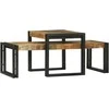 Kavos staliukas 2 pcs Ruda 48 x 40 x 40 cm Kietas mango medis