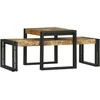 Kavos staliukas 2 pcs Ruda 48 x 40 x 40 cm Kietas mango medis