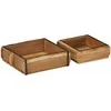Padėklas 2 pcs Ruda 29 x 31 x 10 cm Kietas atkurtas medis