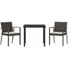 Lauko baldų komplektas Sodo valgomojo komplektas 3 pcs Ruda ir juoda PE ratanas