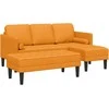 Sofa Sofos komplektas su pagalve 2 pcs Tamsiai geltona Poliesteris