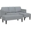 Sofa Sofos komplektas su pagalve 2 pcs Šviesiai pilka Poliesteris