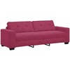 Sofa 2 pcs Vyno raudona 221 x 80 x 80 cm Aksomas
