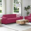 Sofa 2 pcs Vyno raudona 221 x 80 x 80 cm Aksomas