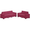 Sofa 2 pcs Vyno raudona 221 x 80 x 80 cm Aksomas