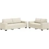 Sofa 2 pcs Smėlio 221 x 80 x 82 cm Lino mišinio audinys